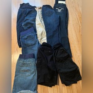 Maternity Lot Pants Shorts Skirt Jeans Size Large